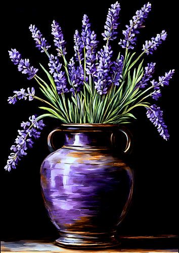 Lavendelboeket in vaas