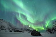 Northern lights over a frozen lake in the Lofoten in Norway by Sjoerd van der Wal Photography thumbnail