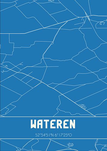 Blauwdruk | Landkaart | Wateren (Drenthe)