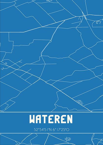 Blueprint | Map | Waters (Drenthe) by Prints of Place