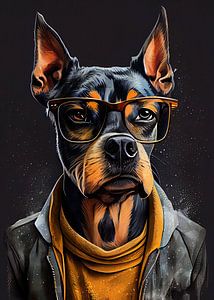 Hipster dog Shadow #dog von JBJart Justyna Jaszke