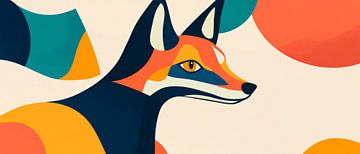 Fox profile with colourful shapes by Poster Art Shop
