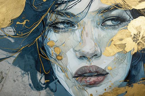 Het abstracte digitale portret van de mysterieuze vrouw