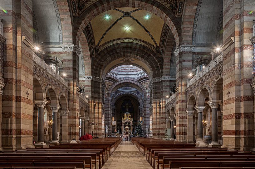 Major cathedral in Byzantine style, Marseille, France. by Werner Lerooy