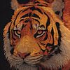 Tiger Intense Blick in illustrativer Detailkraft von Eva Lee