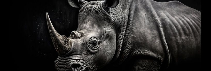 Black-and-white Rhinoceros by ARTEO Paintings