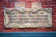 Stein auf einem alten Gebäude im Zentrum von Dordrecht, Niederlande von Joost Adriaanse Miniaturansicht