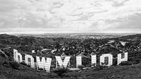 Los Angeles vue du Mont Lee, au-dessus du panneau Hollywood. sur Patrick van Os Aperçu