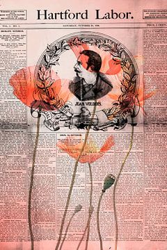 Kunstige collage van klaprozen van Poster Art Shop