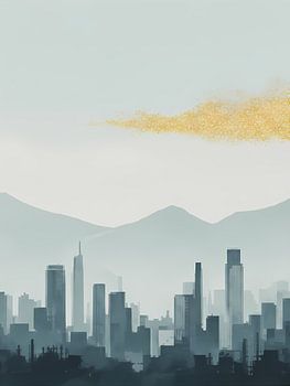 Stad in de Ochtendnevel