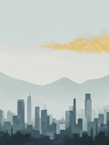 Stadt im Morgennebel