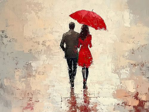Parapluie rouge | Femme Homme Rouge