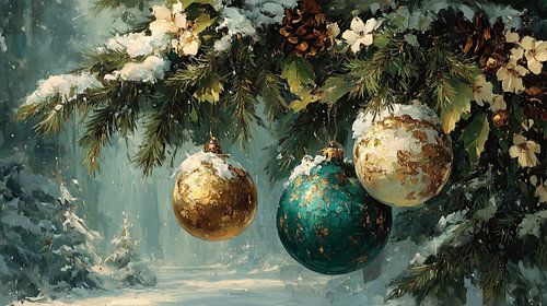Christmas baubles | Christmas baubles on branch