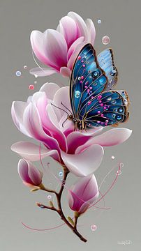vlinder op bloem van Gelissen Artworks