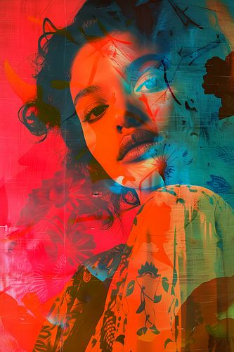 Portrait en techniques mixtes