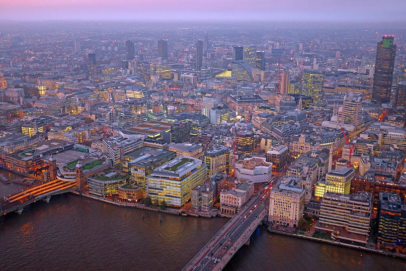 Aerial view of London in the UK at sunset by Eye on You