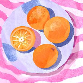 Oranges sur assiette sur Kim Karol / Ohkimiko
