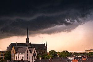 Storm clouds over Zwolle during a summer thunderstrom