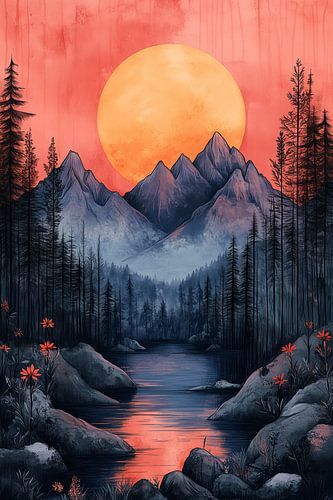 Zonsondergang in de Bergvallei