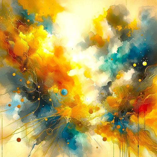 Abstrakt in Erdtönen und Gold.  ( 2 )