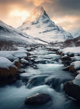 Lever de soleil sur les Rocheuses sur fernlichtsicht