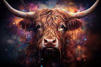 Scottish highlander graphic art