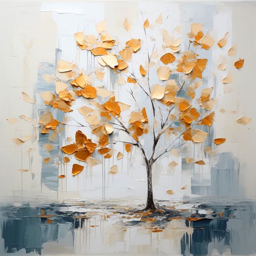 Abstracte boom in herfstkleuren