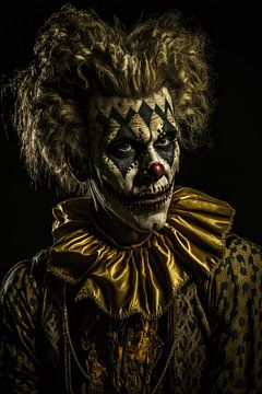 Portret van een gouden clown van Bert Nijholt