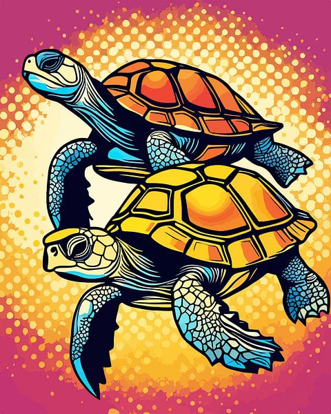 Urban Tortoises: A Pop Art Perspective by SOTA ArtSign