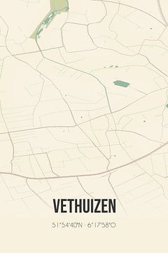 Vintage landkaart van Vethuizen (Gelderland) van MijnStadsPoster