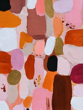 Organische Formen in Rosa und Erde