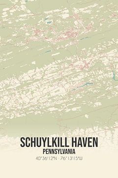 Vintage landkaart van Schuylkill Haven (Pennsylvania), USA. van Rezona