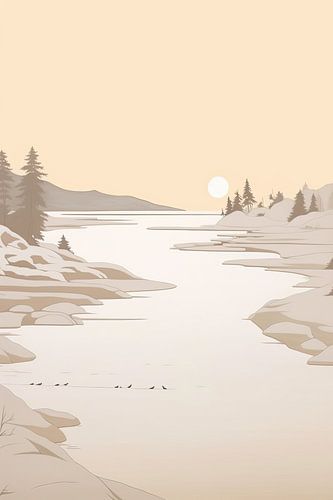Beige Malerei Tranquil Oasis | Natürliche Gelassenheit