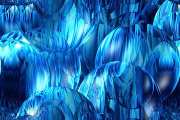Blue bubbles van Irene Lommers