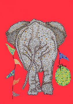 Een tevreden olifant van Studio Spanjersberg