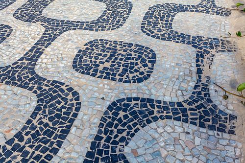 Famous black and white design of the Ipanema boulevard in Rio de Janeiro, Brazil, South America