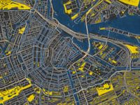 City map of Amsterdam | Ivory Eclipse | Black and Yellow