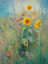 Sonnenblumen in einem Garten von Imagine