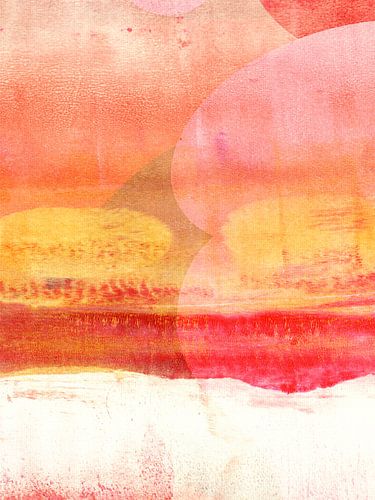 Romantisch abstract landschap in warme kleuren