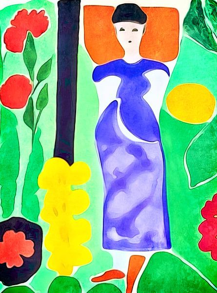 Frau im Blumengarten von zam art