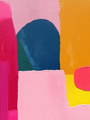 Compostion in pink orange fuchsia and yellow.