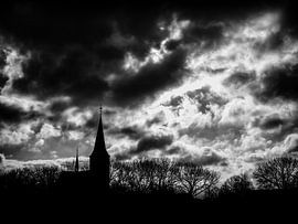 Kirche Beers (schwarz und weiß) von Lex Schulte