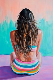 Summer retrospective on the beach by Poster Art Shop