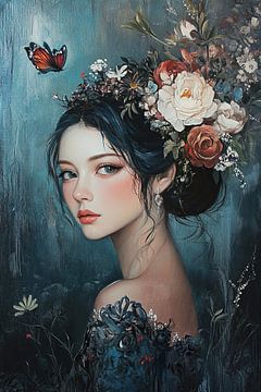 Butterfly Woman by ARTEO Paintings