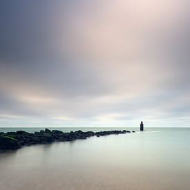 Beacon at Brouwersdam Zeeland by Silvia Thiel