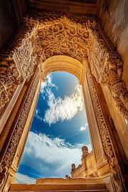 Verziertes Tor mit Himmelsblick von Poster Art Shop