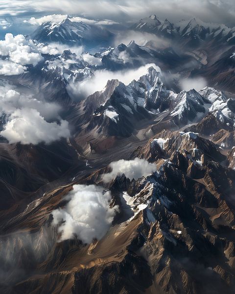 Alpen in de winter van fernlichtsicht