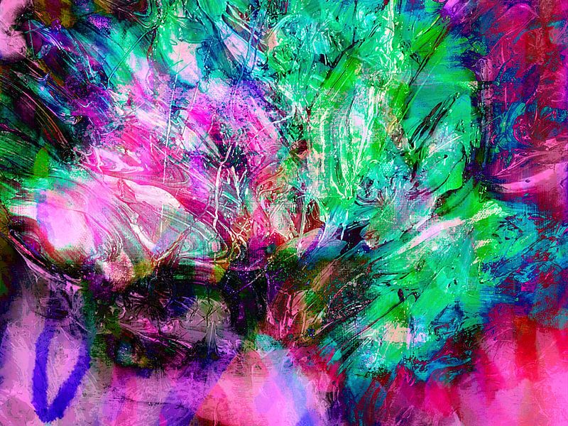 Colorful flowers bouquet in Wabi Sabi style by Mad Dog Art