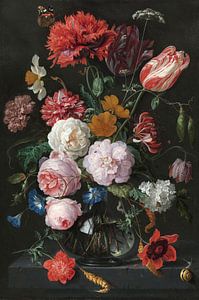 Nature morte avec des fleurs dans un vase en verre, Jan Davidsz. de Heem