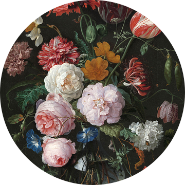 Stilleven met bloemen in een glazen vaas, Jan Davidsz. de Heem